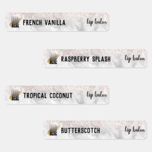 Labels für elegante Lip Balm Mascara-Logos Etiketten