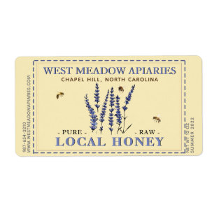 Labels für Lavendel und Bienen gestrichelt Border