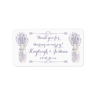 Labels für Lavendel und Spitzen-Gastgeschenk Hochz Adressaufkleber
