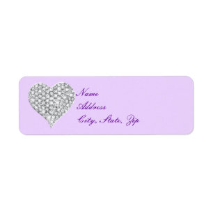 Labels für lila Diamond-Herzadressen