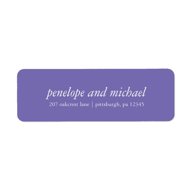 Labels für Minimalistische Violette und weiße Hoch (Vorne)