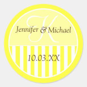 Labels für Mit Monogramm Gastgeschenk Hochzeiten Runder Aufkleber