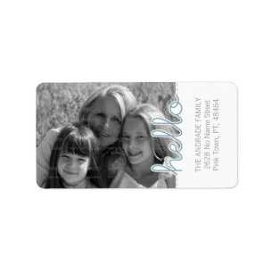 Labels für niedliche Personalisierte Fotos   Hallo Adressaufkleber