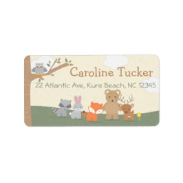 Labels für niedliches Woodland Animal Baby Dusche  Adressaufkleber