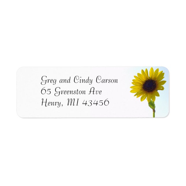 Labels für Sonnenblumenadressen (Vorne)