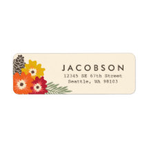 Labels für Vintage Blumenadressen