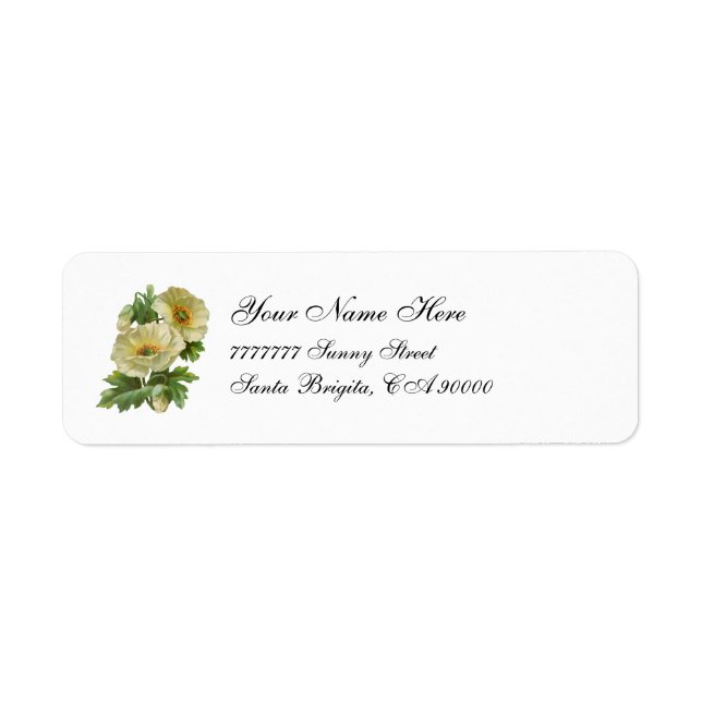 Labels für Vintage Blumenbezeichnungen (Vorne)
