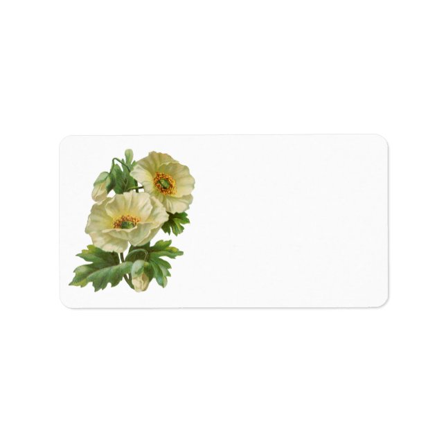 Labels für Vintage Blumenbezeichnungen Adressaufkleber (Vorne)