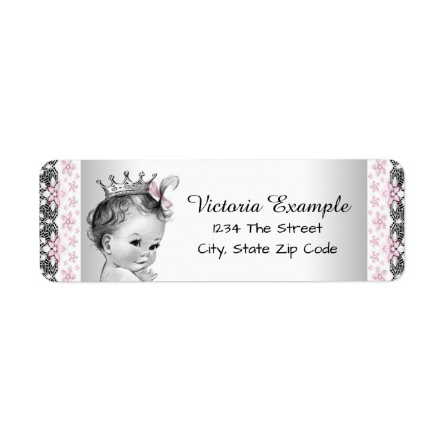 Labels für Vintage Princess-Adressen (Vorne)