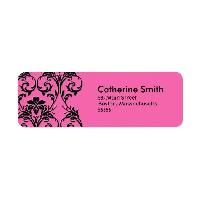 Labels für Vintage, rosa, florale Adressen (Vorne)