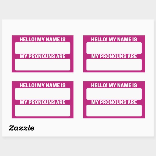 Labels für Violet, Rot und Pronoun Rechteckiger Aufkleber (Blatt)