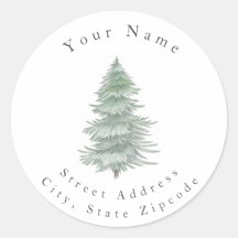 Labels "Handgezeichneter Evergreen Tree"