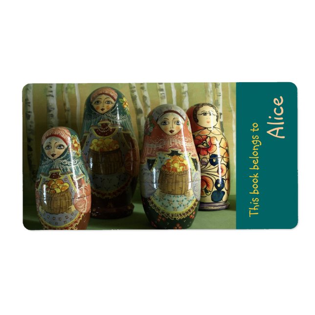 Labels mit russischer Matrioshka buchen (Vorne)