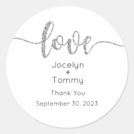 Labels, Script, Liebe Classic Round Sticker