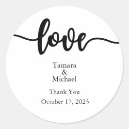 Labels, Script, Liebe Classic Round Sticker