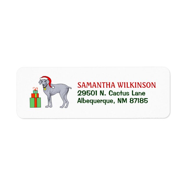 Labels - Weimaraner-Hunde-Rücksendeadresse (Vorne)