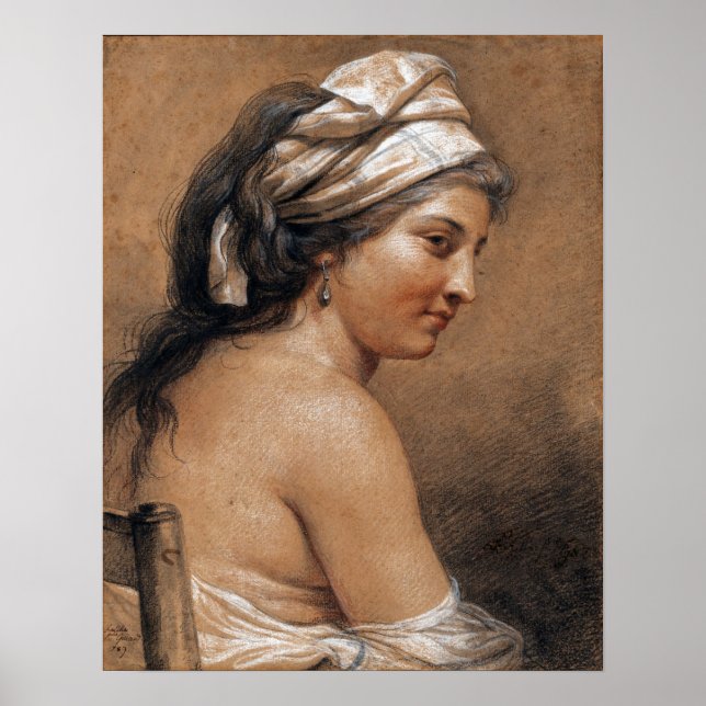 Labille-Guiard - Studie einer sitzenden Frau, die  Poster (Vorne)