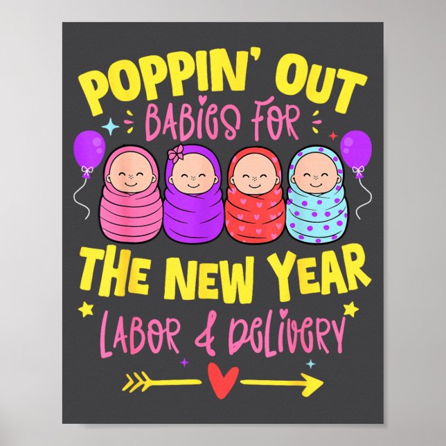 Labor And Delivery L&amp;d Nurse Happy New Year  Poster (Vorne)