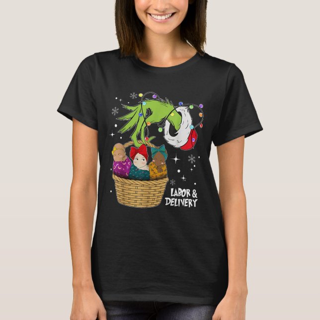 Labor And Delivery Nurse Christmas Lights Snowflak T-Shirt (Vorderseite)