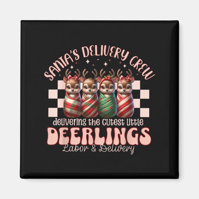 Labor And Delivery Reindeer Swaddle Christmas L&am Magnet (Vorne)