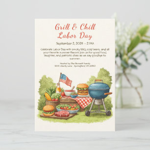 Labor Day BBQ-Bier-Einladung – Patriotisches Grill Einladung
