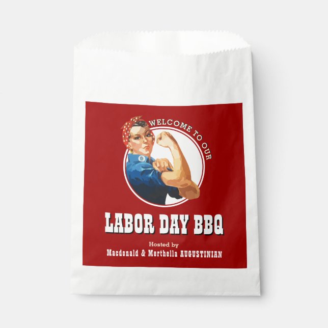LABOR DAY GRILLEN Rosie Riveter Favor Bag Geschenktütchen (Vorderseite)