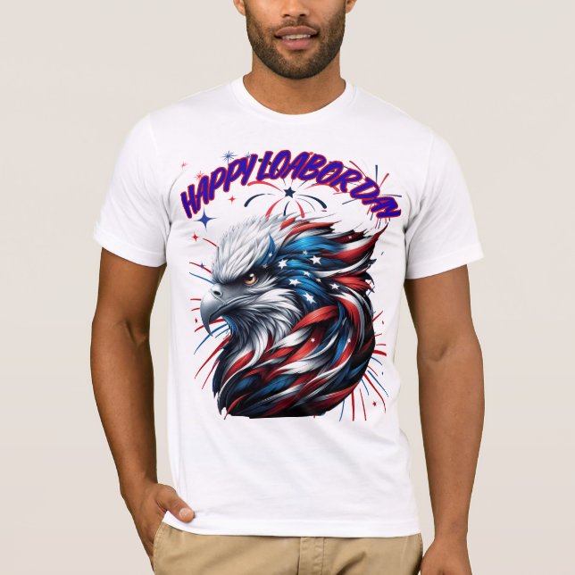 LABOR DAY patriotisch glücklich T-Shirt (Vorderseite)