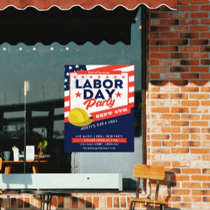 Labor Day USA-Flaggen-Hard-Hat-Party-Event Poster
