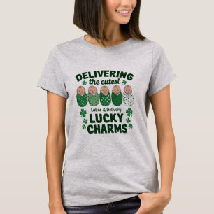 Labor & Delivery Glücksbringer-Nurse Shamrock T-Shirt