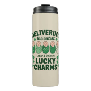 Labor & Delivery Glücksbringer-Nurse Shamrock Thermosbecher