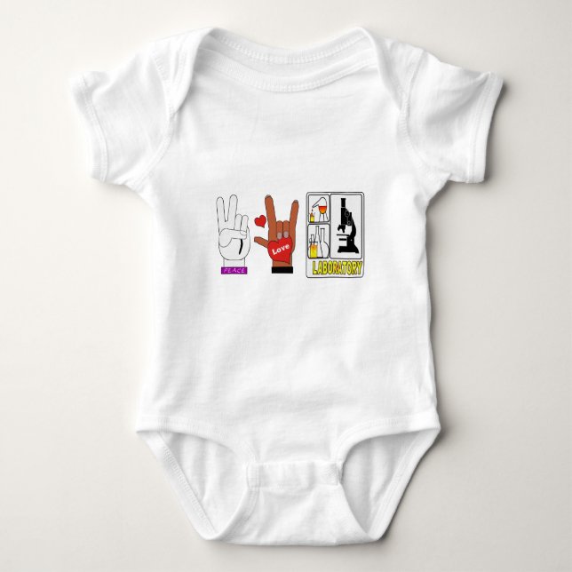 LABOR FÜR FRIEDENSLIEBE BABY STRAMPLER (Vorderseite)