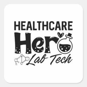 Laborassistent Healthcare Hero Labrador Tech Quadratischer Aufkleber