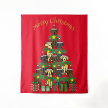 Laboratoires d'arbres de Noël Tapisserie rouge