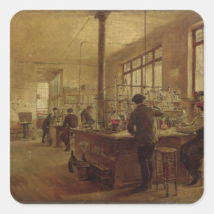 Laboratorium, 1887 quadratischer aufkleber