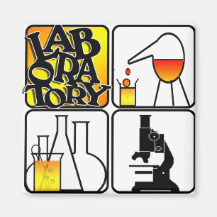 LABORATORY 4 SQUARE - GETRÄNKE / MIKROSKOPE MAGNET