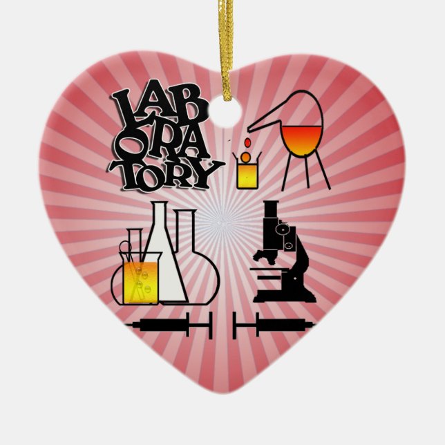 LABORATORY 4 SQUARE LOGO CHRISTMAS HERZORNAMENT KERAMIK ORNAMENT (Vorne)