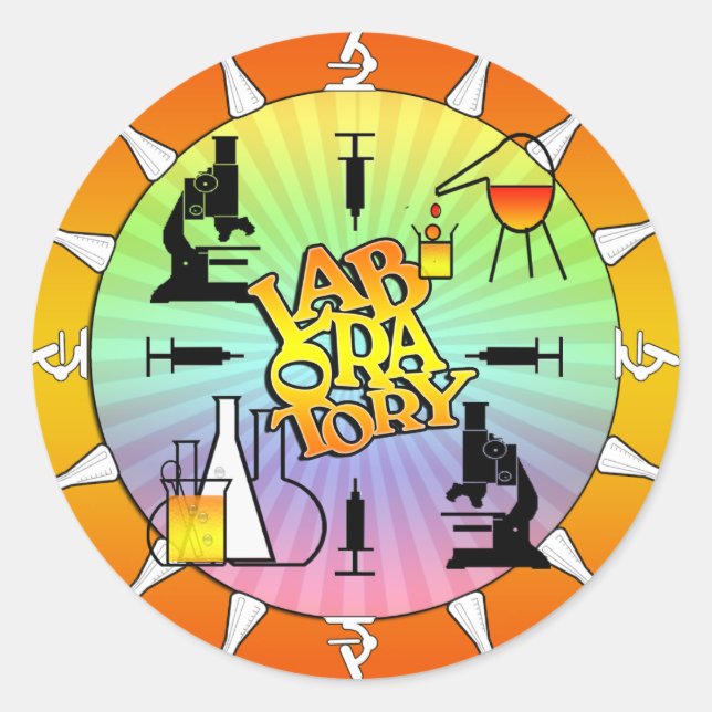 LABORATORY 4 SQUARE LOGO RUNDER AUFKLEBER (Vorderseite)