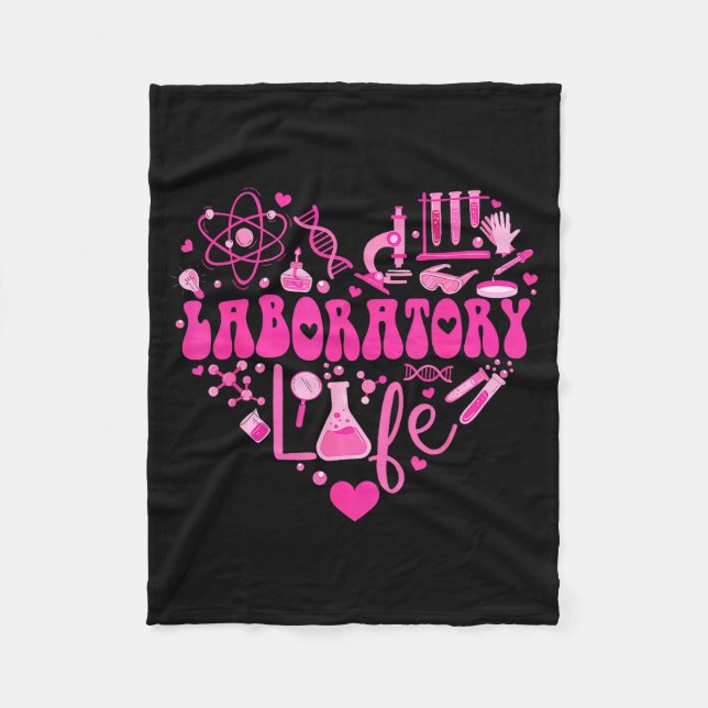 Laboratory Heart Valentine Lab Technologist Scienc Fleecedecke (Vorderseite)