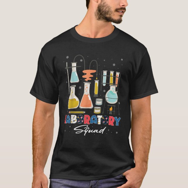 Laboratory Tech Squad Science Nerd Weihnachten 202 T-Shirt (Vorderseite)