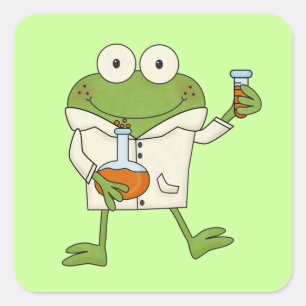 Laborfrosch Quadratischer Aufkleber