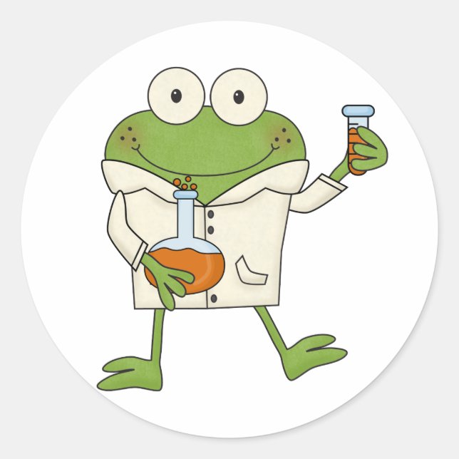 Laborfrosch Runder Aufkleber (Vorderseite)