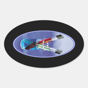 Laborprüfröhren und Beaker Ovaler Aufkleber