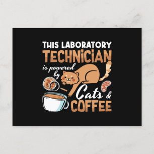Labortechniker Cats Coffee Science Labrador Tech Postkarte