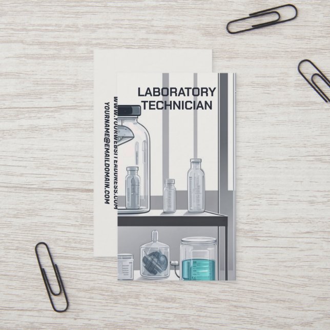 Labortechniker Visitenkarte (Vorderseite/Rückseite Beispiel)