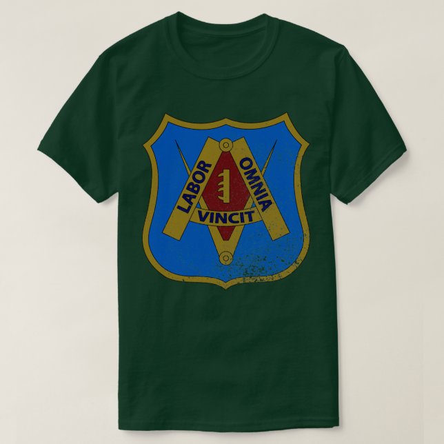 Labour Omnia Vincit Oklahoma Staat Motto T-Shirt (Design vorne)