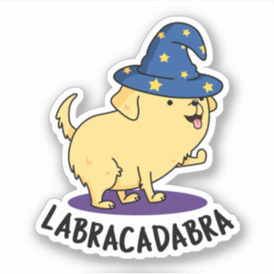 Labra-cadabra Funny Labrador Dog Pun Aufkleber