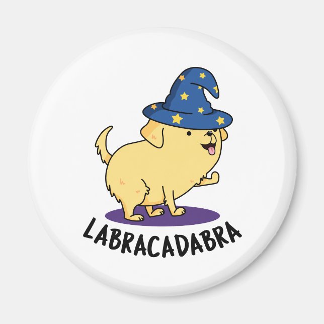 Labra-cadabra Funny Labrador Dog Pun Magnet (Vorne)