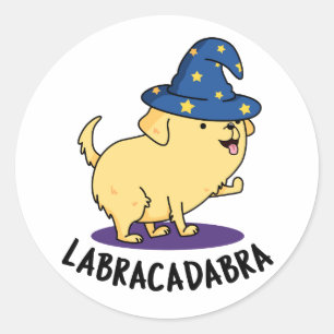 Labra-cadabra Funny Labrador Dog Pun Runder Aufkleber