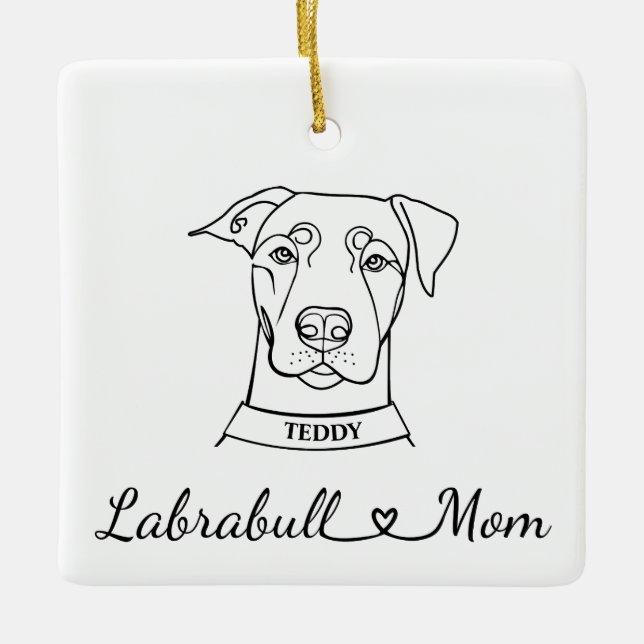 Labrabull-Mama Keramikornament (Vorderseite)