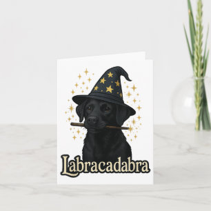 Labracadabra Funny Black Lab Dog Assistent Hallowe Karte